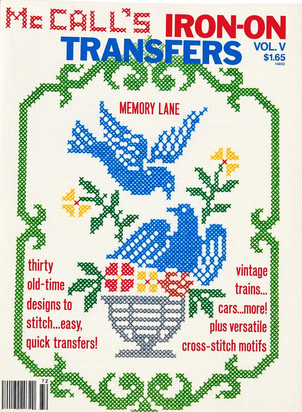 Vintage 1937-1977 McCall's MEMORY LANE Iron-On Cross Stitch Transfer Patterns